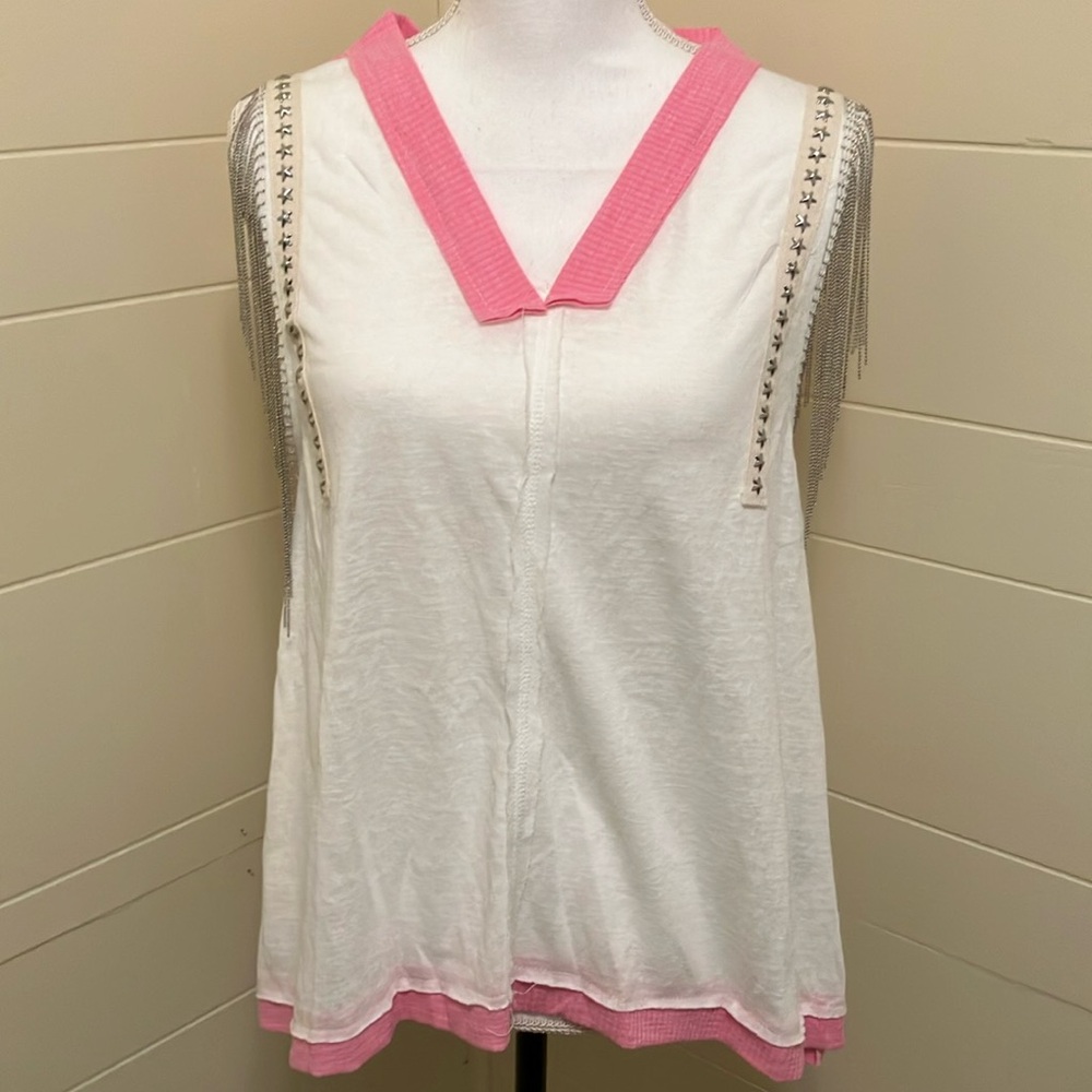 NWT POL relaxed fit fringe tee